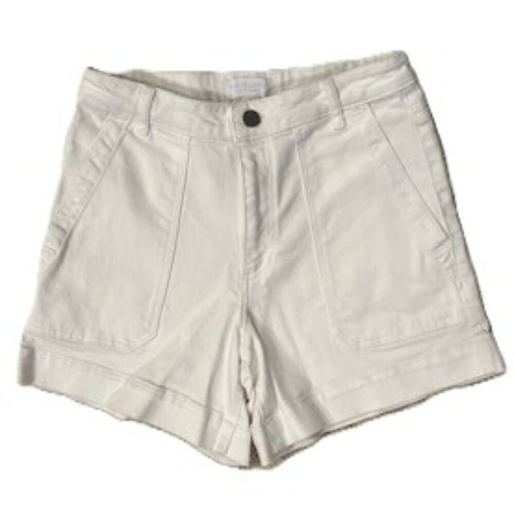 NWOT The White Company High Rise White Cotton Denim Shorts - Size 6